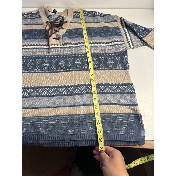 Chaps Petite Ralph Lauren Sweater L Cotton Aztec Blanket Southwest style - Picture 9 of 9